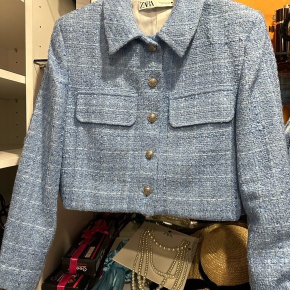 Women tweed blazer and romper Zara - Picture 3 of 7